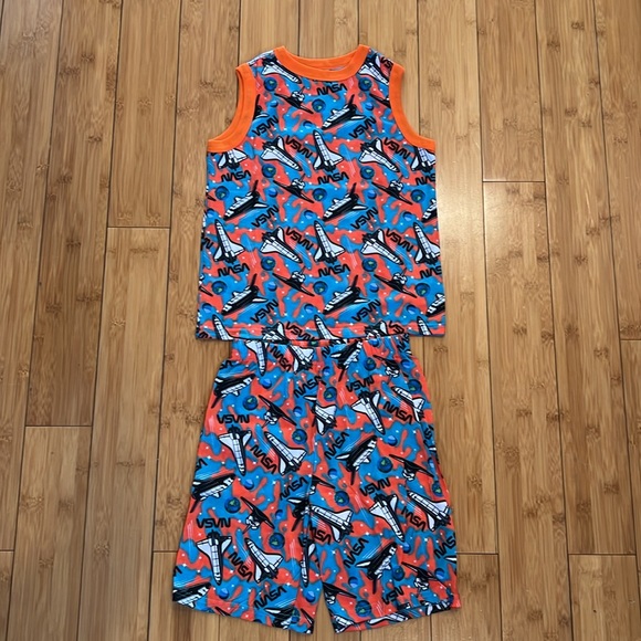 NWT New Size 6/7 Boys NASA 3 piece pajama set. T-shirt, Tank Top and Shorts. - Picture 5 of 6